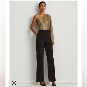 Lauren Ralph Lauren Metallic Crepe One-Shoulder Jumpsuit